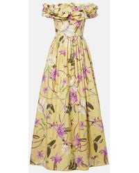 Agua Bendita - Espliego Floral Cotton Poplin Maxi Dress - Lyst