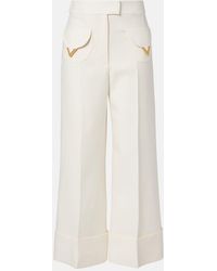 Valentino - Crepe Couture Wide-Leg Pants - Lyst