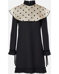 Valentino - Crepe Couture Polka-Dot Minidress - Lyst