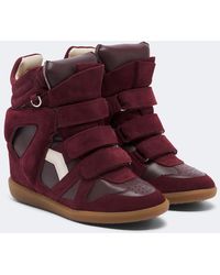 Isabel Marant - Bekett Leather And Suede Wedge Sneakers - Lyst