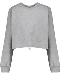 Frankie Shop Cropped Sweatshirt aus Baumwolle - Grau