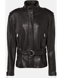Saint Laurent - Oversize-Lederjacke - Lyst