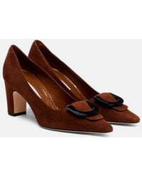 Manolo Blahnik - Beti 70 Suede Pumps - Lyst