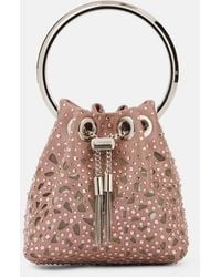 Jimmy Choo - Bon Bon Micro Satin Bucket Bag - Lyst