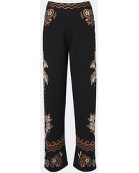 Alanui - Island Roots Wool And Silk-Blend Wide Leg Pants - Lyst