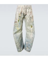 Acne Studios - Jeans Barrel Con Stampa - Lyst