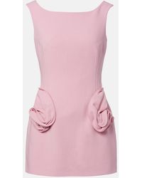 Magda Butrym - Floral-Applique Wool-Blend Minidress - Lyst