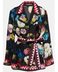 Dolce & Gabbana - Camicia in seta con stampa floreale - Lyst