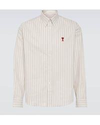 Ami Paris - Striped Cotton Oxford Shirt - Lyst