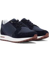 Loro Piana My Wind Suede-trimmed Sneakers - Blue