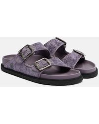 Birkenstock - Arizona Velvet Slides - Lyst