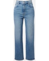 SLVRLAKE Denim - London Cropped High-Rise Straight Jeans - Lyst