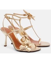 Zimmermann - Orchid 85 Metallic Leather Sandals - Lyst