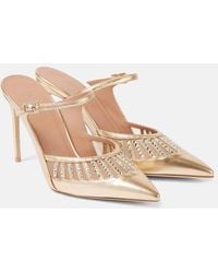 Malone Souliers - Bardot 90 Metallic Leather Mules - Lyst