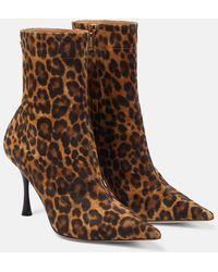 Gianvito Rossi - Dasha Animal-print Leather Ankle Boots - Lyst