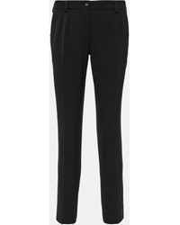 Dolce & Gabbana - Low-rise Wool-blend Slim Pants - Lyst