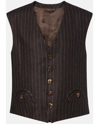 Blazé Milano - Feral Pinstripe Wool And Cashmere Vest - Lyst