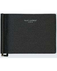 Saint Laurent - Grain Leather Wallet With Money Clip - Lyst