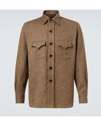 Rubinacci - Herringbone Wool Western Shirt - Lyst