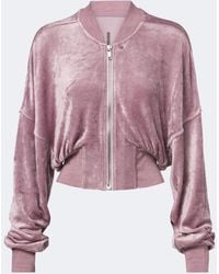 Rick Owens - Flight Velvet Jersey Bomber Jacket - Lyst