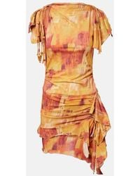 Isabel Marant - Janick Printed Ruffled Cotton Minidress - Lyst