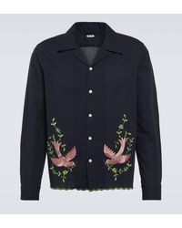 Bode - Rosefinch Embroidered Linen Shirt - Lyst
