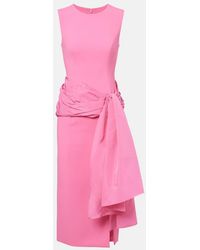 Carolina Herrera - Silk-Trimmed Crepe Cocktail Dress - Lyst