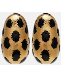 Jacquemus - Orecchini Curvo Large Con Stampa Leopardata - Lyst