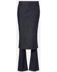 Alaïa - Denim Skirt Pants - Lyst