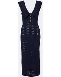 Alessandra Rich - Knitted Virgin Wool Midi Dress - Lyst