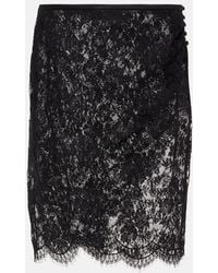 Saint Laurent - Wrap Lace Pencil Skirt - Lyst