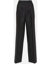Gucci - Gg Jacquard High-Rise Wool Straight Pants - Lyst