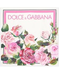 Dolce & Gabbana - Foulard En Soie A Fleurs - Lyst
