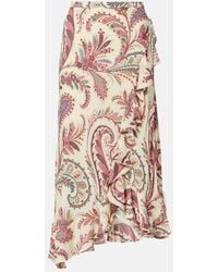 Etro - Asymmetric Paisley Ruffled Midi Skirt - Lyst