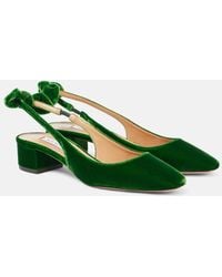 Aquazzura - Slingback-Pumps Very Bow Tie 35 Aus Samt - Lyst
