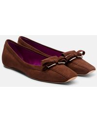 Roger Vivier - Trompette Suede Ballet Flats - Lyst