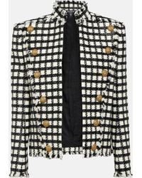 Balmain - Side Checked Tweed Jacket - Lyst