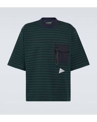 and wander - Striped Cotton Jersey T-shirt - Lyst