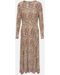 RIXO London - Cerise Leopard-print Midi Dress - Lyst