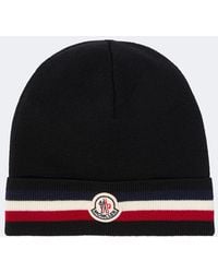 Moncler - Tricolor Virgin Wool Beanie - Lyst