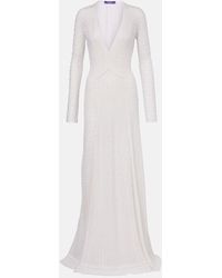 Ralph Lauren - Vestido De Fiesta De Seda Y Cachemir - Lyst