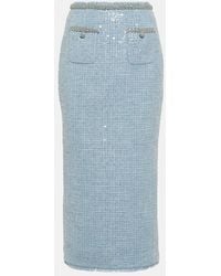 Self-Portrait - Sequined Boucle Midi Skirt - Lyst