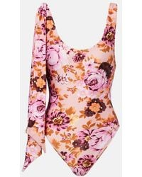 Chloé - Floral Knot-Detail Swimsuit - Lyst