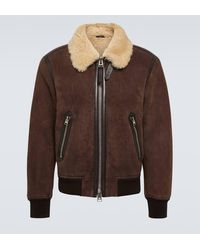 Tom Ford - Shearling-trimmed Leather Jacket - Lyst