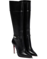 Christian Louboutin Leather Knee-high Boots - Black