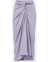 Dries Van Noten - Falda Midi De Algodon Fruncida - Lyst