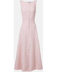 Polo Ralph Lauren - Striped Linen Midi Dress - Lyst