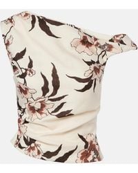 SIR. - Floral Asymmetric Linen Top - Lyst
