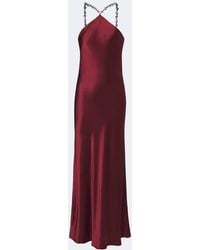STAUD - Cadence Halterneck Satin Slip Dress - Lyst