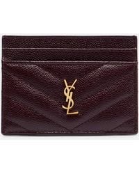 Saint Laurent - Cassandre Leather Card Holder - Lyst